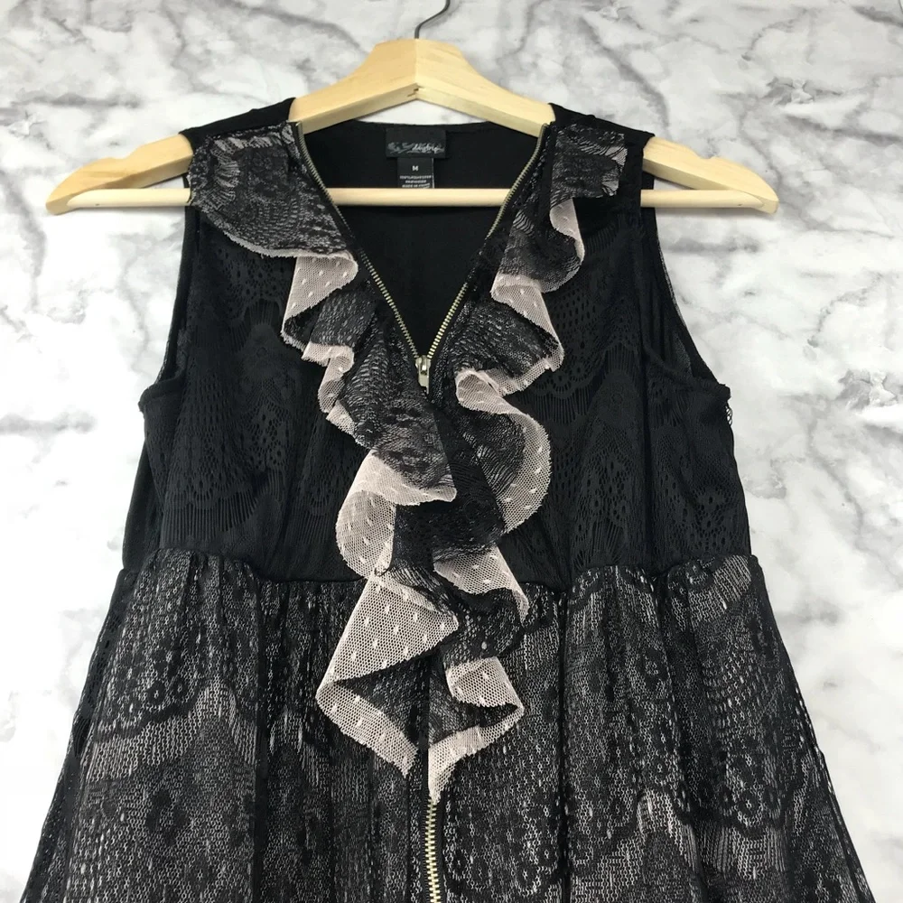 Daytrip Black Lace Ruffle Top Medium - Picture 3 of 8